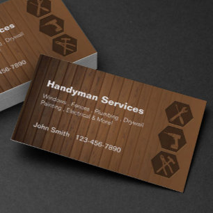 Handyman construction remodeling business cards