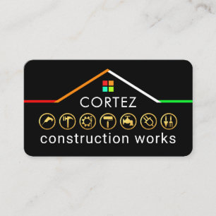 Handyman Construction Service Building Rooftop Business Card