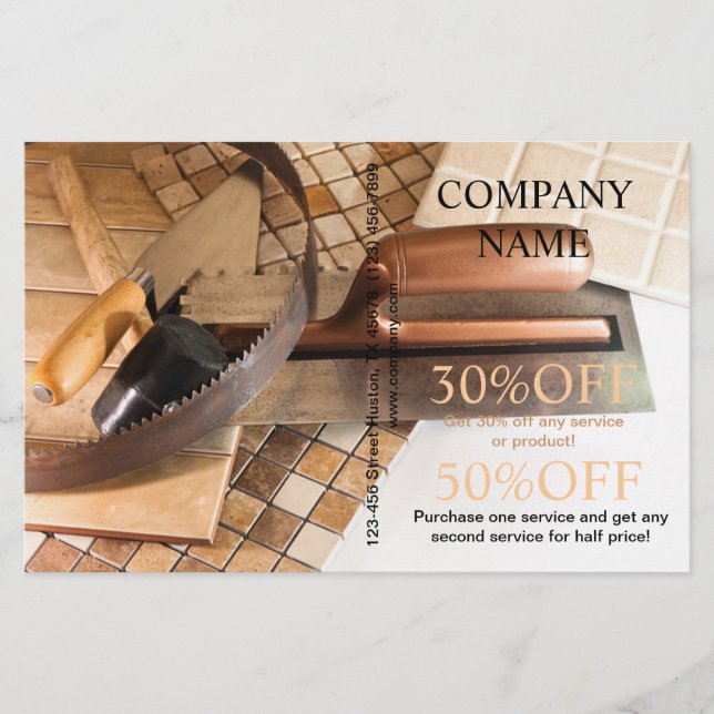 Handyman  Construction tile setter flooring Flyer (Front)