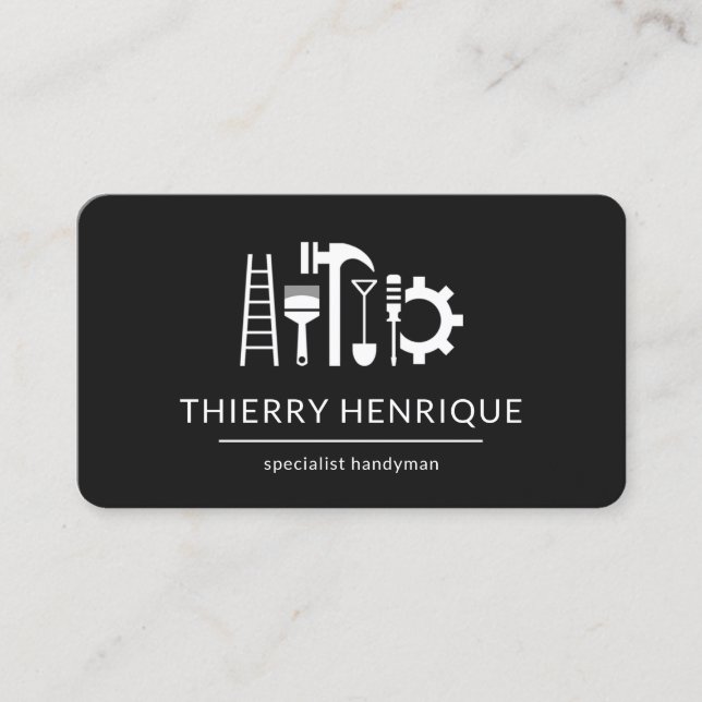 Handyman Construction Tools Builder Business Card (Front)