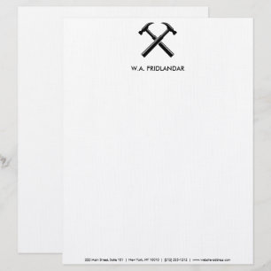 Handyman Contractor Rustic Wood Hammer Logo Custom Letterhead