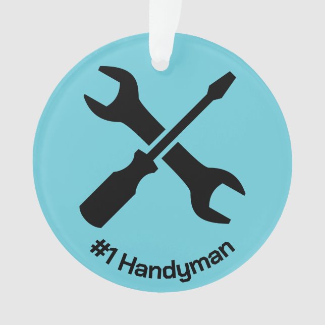 Handyman Design Acrylic Ornament (Front)