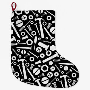 Handyman DIY Mister Fixit Hammer Nuts Bolts Tools Large Christmas Stocking