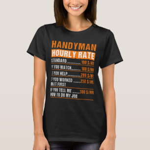 Handyman Funny Hourly Rate Meme - Daddy Grandpa T-Shirt