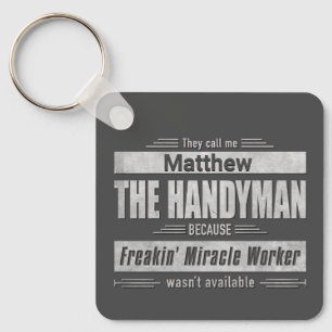 Handyman Grunge Type Personalised Keychain