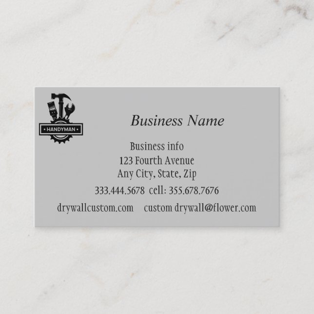 Handyman Handiman Repair Person Maintenance Business Card (Front)