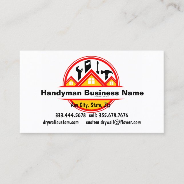 Handyman Handiman Repair Person Maintenance Business Card (Front)