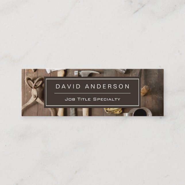 Handyman Home Improvement Carpentry Repairs Mini Business Card (Front)