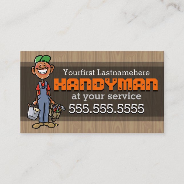 Handyman.Home Repair.Black.Afro-American Business Card (Front)