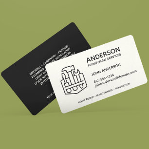 Handyman Home Repair Business Black Custom Card