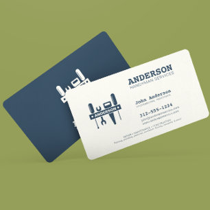 Handyman Home Repair Business Custom Indigo Blue Business Card
