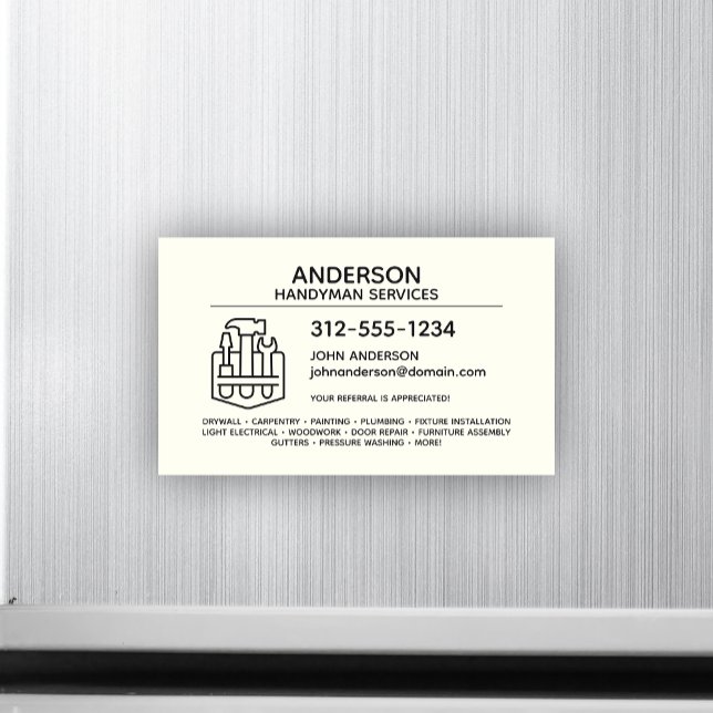 Handyman Home Repair Magnetic Business Card (Creator Uploaded)