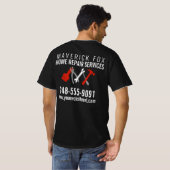 Handyman Home Repair & Maintenance Services T-Shirt (Back Full)