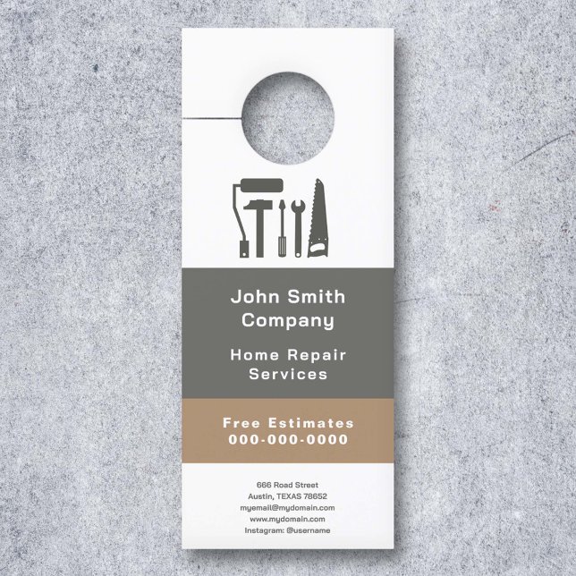 Handyman & Home Repair Service  Door Hanger (Handyman & Home Repair Service Door Hanger)