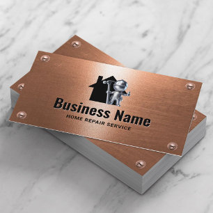 Handyman House Repair Maintenance Copper Worker Business Card
