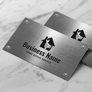 Handyman House Repair Maintenance Service Metal Business Card