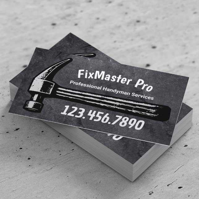 Handyman House Repair Service Black Hammer Business Card (Creator Uploaded)