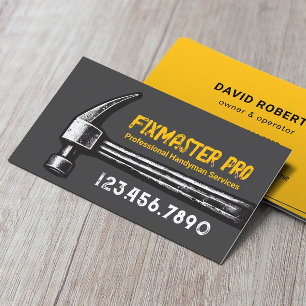 Handyman House Repair Service Hammer Fix Master Business Card