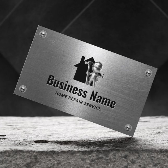 Handyman House Repair Service Metal Worker Business Card (Creator Uploaded)