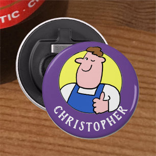 Handyman Image with Name Bottle Opener