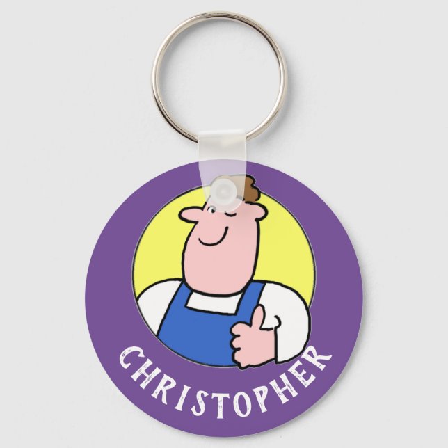 Handyman Image with Name Keychain (Front)