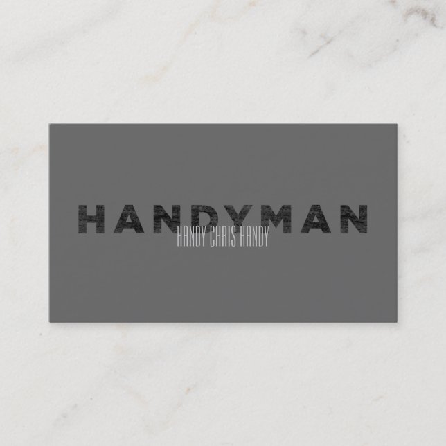 Handyman [Letterpress Style] Business Card (Front)