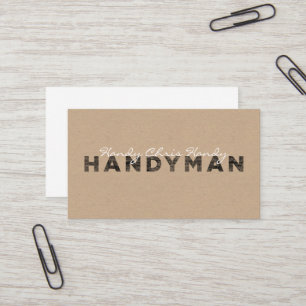 Handyman [Letterpress Style / craft paper looking] Business Card