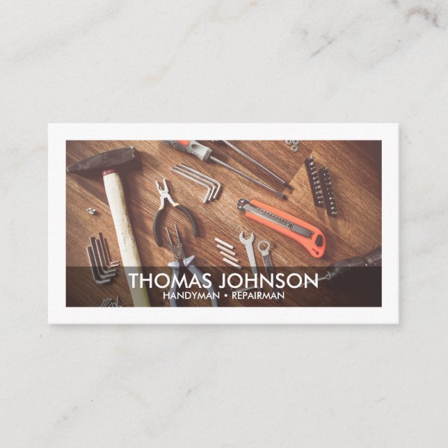 Handyman Maintenance Service Repairman Business Card (Front)