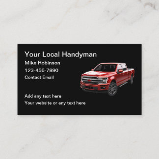 Handyman Pickup Truck Business Cards
