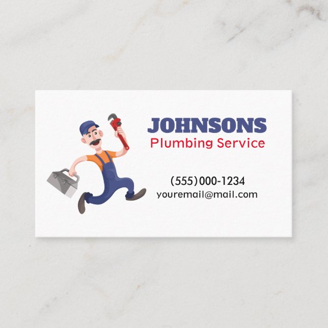 Handyman Plumber Maintenance Service Business Card (Front)