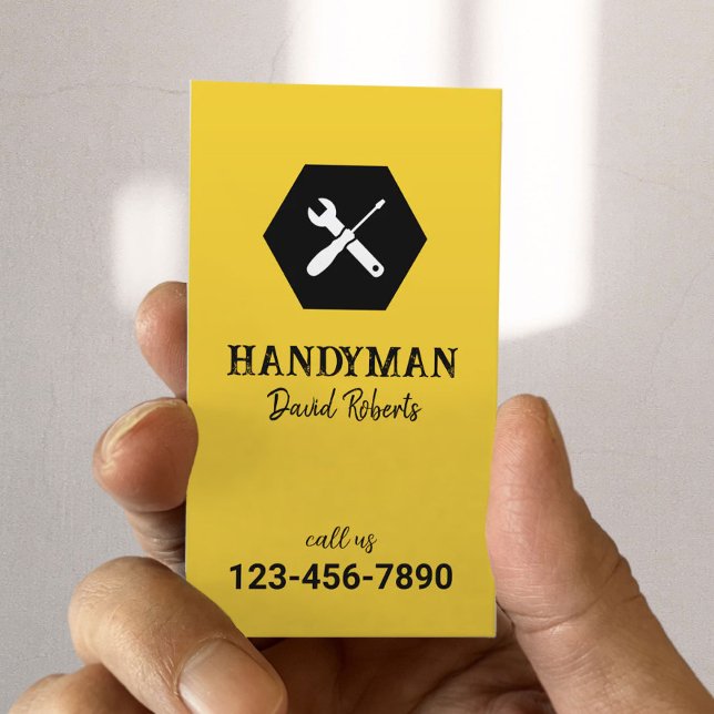 Handyman Plumber Repair Service Minimalist Gold Business Card (Creator Uploaded)