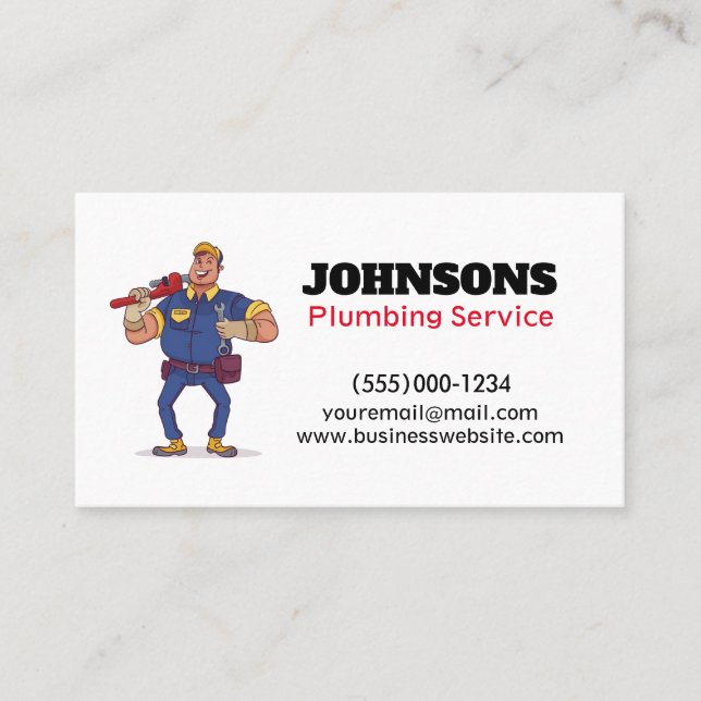 Handyman Plumber Wrench Maintenance Business Card (Front)