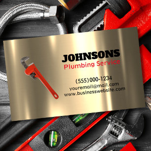 Handyman Plumber Wrench Metal Maintenance Business Card