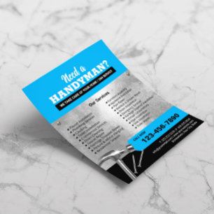 Handyman Plumbing & Repair Service Blue Flyer