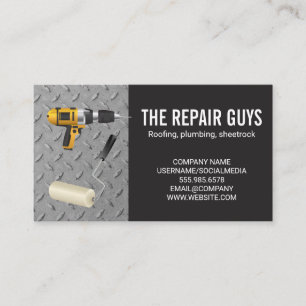 Handyman   Power Drill and Paint Roller Business Card