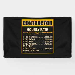 Handyman Price Chart Contractor Hourly Rate Labor Banner