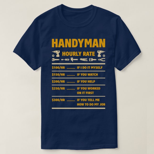 Handyman Price Chart  T-Shirt (Design Front)