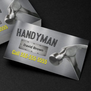 Handyman Professional Big Hammer Metal Steel Business Card