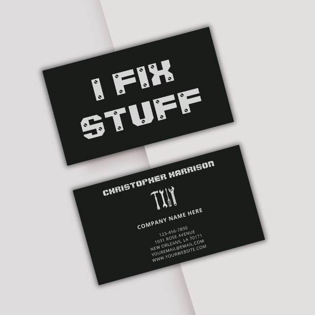 Handyman Professional Repair Maintenance Service Business Card (Fully editable, can add your own logo.)