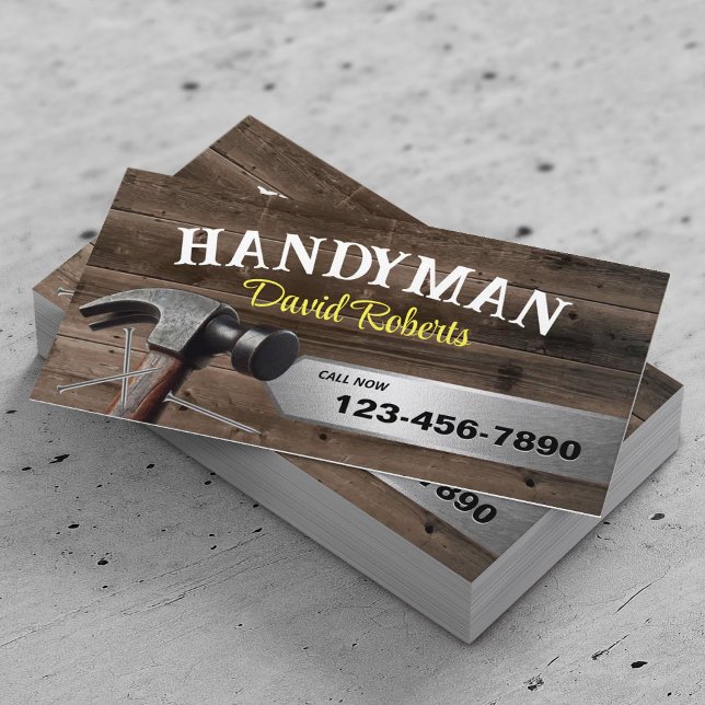 Handyman Repair & Maintenance Big Hammer Business Card (Creator Uploaded)