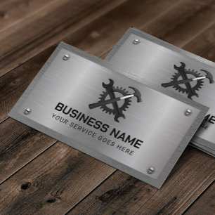 Handyman Repair Maintenance Service Cool Metal Business Card
