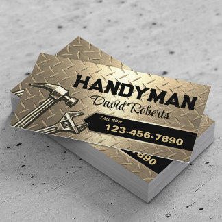Handyman Repair & Maintenance Service Modern Gold Business Card