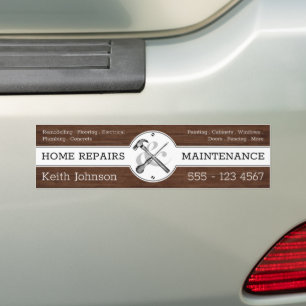 Handyman Rustic Wood Grain Vintage Construction Bumper Sticker