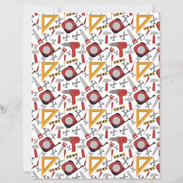 Handyman Scrapbook Paper in Red (Front)