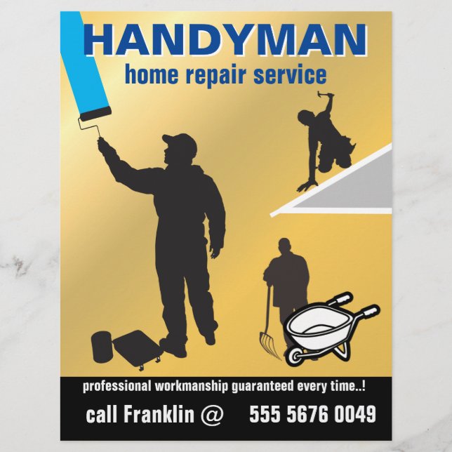 Handyman Service Small Business Home Repair Flyer (Front)