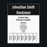Handyman Services Black and White Text Template Flyer<br><div class="desc">This handyman flyer has lines of display text you can edit to show your custom message to attract customers to your home repair business. There are tearaways at the bottom where you can add your phone number.</div>