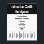 Handyman Services Black and White Text Template Flyer<br><div class="desc">This handyman flyer has lines of display text you can edit to show your custom message to attract customers to your home repair business. There are tearaways at the bottom where you can add your phone number.</div>