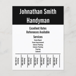 Handyman Services Black and White Text Template Flyer