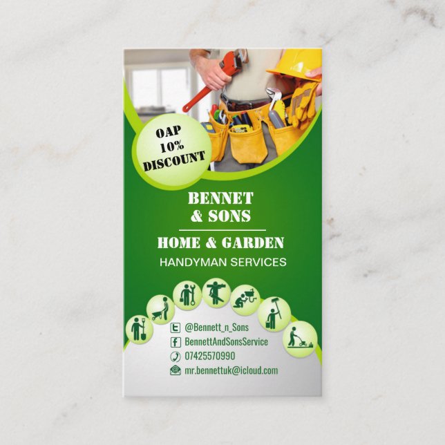 Handyman services business card (Front)