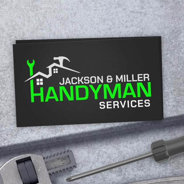 Handyman Services Cool Simple  Business Card (Creator Uploaded)